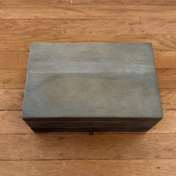 Vintage new wooden open top pullout drawer 2-layer mirror jewelry organizer box - Picture 2 of 12